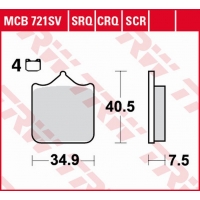 TRW ZF KLOCKI HAMULCOWE KH604/4 CARBON RACING APRILIA RSV 1000 MILE/R '01-'03, RSV 1000R '04-'10, DUCATI 748/749/996/998/999 '01