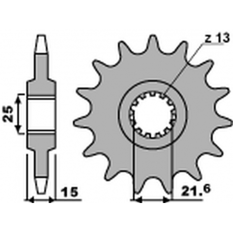 PBR ZĘBATKA PRZEDNIA 2082 15 18NC KAWASAKI ZX6R '95-'97 (JTF1515.15) (ŁAŃC. 525) (STD.)