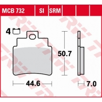 TRW LUCAS ZF KLOCKI HAMULCOWE KH355/4 ORGANIC SYM GTS JOYMAX/VOYAGER 125 '05-, FIRENZE 250 '06-'07, VOYAGER 250 '05-, PRZÓD