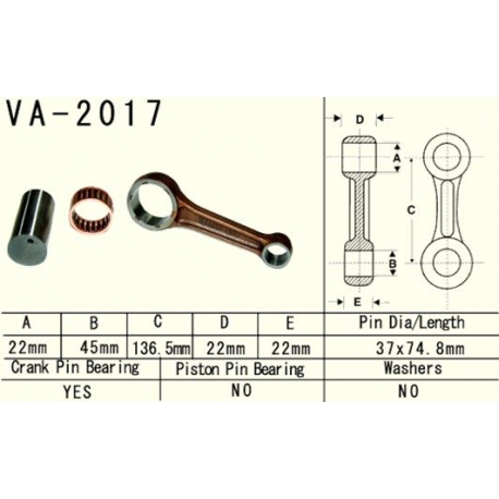 VESRAH KORBOWÓD YAMAHA YFM 660 (YFM660) RAPTOR '01 (VA2017) (MADE IN JAPAN)