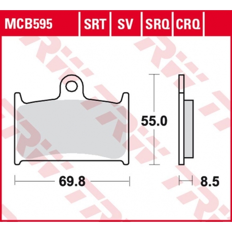 TRW LUCAS ZF KLOCKI HAMULCOWE KH236 SINTER TRACK SUZUKI GSX-R 400 '90-'95, GSX-R 750 '88-'93, GSX-R 1000 '89-'92,TRIUMPH DAYTONA