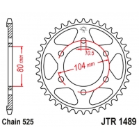 JT ZĘBATKA TYLNA 4359 39 KAWASAKI ZX 9R '02-'03, ZX 10R '04-'05/'11-'20 (435939JT) (ŁAŃC. 525) (CZARNA)