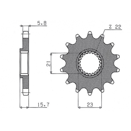 SUNSTAR ZĘBATKA PRZEDNIA 441 14 YAMAHA XT 600 '87-'03, XTZ 660 '91-'98 (JTF577.14) (ŁAŃC. 520) (44114JT)