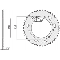 SUNSTAR ZĘBATKA TYLNA 4413 50 YAMAHA XT 125X/SM '05-'09 (JTR1134.50) (ŁAŃC. 428) (441350JT)