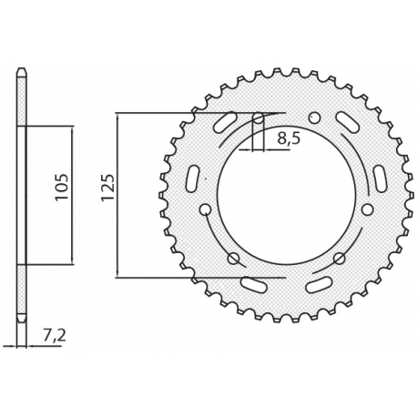 SUNSTAR ZĘBATKA TYLNA 4413 50 YAMAHA XT 125X/SM '05-'09 (JTR1134.50) (ŁAŃC. 428) (441350JT)