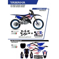 UFO KOMPLET PLASTIKÓW YAKIT324001 PLUS KOMPLET NAKLEJEK (OKLEIN) YAMAHA YZ 125/250 '22 W ZESTAWIE PRZEDNIA TABLICA (YA04860) ORA