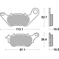 SBS KLOCKI HAMULCOWE KH662 STREET STANDART CERAMIC PASUJE DO: YAMAHA YZF-R25 '15-'20, YZF-R3 '15-'20, MT-03 '16-'20, MT-25 '16-'