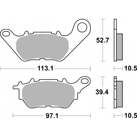 SBS KLOCKI HAMULCOWE KH662 PASUJE DO: YAMAHA YZF-R25 '15-'20, YZF-R3 '15-'20, MT-03 '16-'20, MT-25 '16-'20 TYŁ