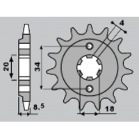 JR ZĘBATKA PRZEDNIA 2046 14 HONDA CMX 250 '87-'05 (JTF270.14) (ŁAŃC. 520) (204614JT)