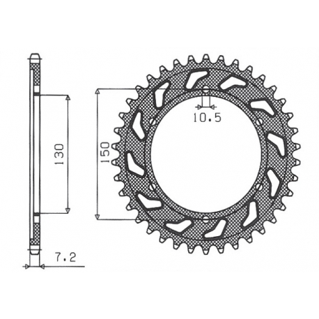 SUNSTAR ZĘBATKA TYLNA 300 47 HONDA XL600V TRANSALP '87-'99, XL700V '08-'13 (JTR300.47) (ŁAŃC. 525) (30047JT)