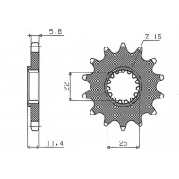 SUNSTAR ZĘBATKA PRZEDNIA 1252 16 KTM LC4 400/600/620/640/690 (JTF1902.16) (ŁAŃC. 520) (125216JT)