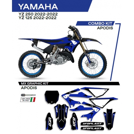 UFO KOMPLET NAKLEJEK (OKLEIN) YAMAHA YZ 125/250 '22 APODIS KOLOR CZARNY - WYPRZEDAŻ