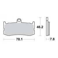 SBS KLOCKI HAMULCOWE KH491 RACING DUAL CARBON TRIUMPH DAYTONA TRIPLE 675 '09-'18 KOLOR CZARNY PRZÓD