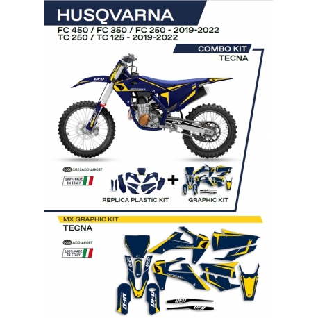 UFO KOMPLET PLASTIKÓW HUKIT622087 PLUS KOMPLET NAKLEJEK (OKLEIN) HUSQVARNA TC 125/250 '19-'22 FC 250/350/450 '19-'22 W ZESTAWIE