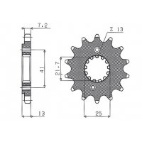 SUNSTAR ZĘBATKA PRZEDNIA 346 15 HONDA XL 600/650V '89-'07, XL 700V (JTF296.15) (ŁAŃC. 525) (34615JT)