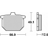 SBS KLOCKI HAMULCOWE KH29 STREET STANDART CERAMIC HONDA GL1100 GOLD WING '75-'77, CB 750 '77-'79 KOLOR CZARNY PRZÓD