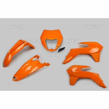 UFO KOMPLET PLASTIKÓW KTM EXC/EXCF '14-'16 Z OSŁONĄ LAMPY KOLOR POMARAŃCZOWY (KT524E127)