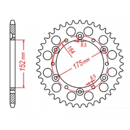 MTX PARTS ZĘBATKA TYLNA 856 50 YAMAHA YZ YZF 88-98 (JTR853.50) (ŁAŃC. 520)