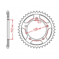 MTX PARTS ZĘBATKA TYLNA 4350 40 HONDA CB 500 '94-'03, CB 750F '93-'03 (JTR1332.40) (ŁAŃC. 525)