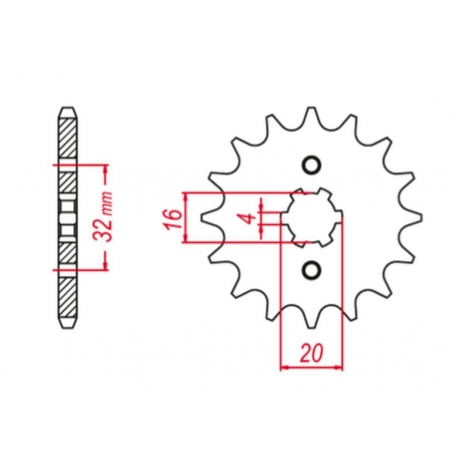 GROSSKOPF PROMOCJA ZĘBATKA PRZEDNIA 554 15 / 2182 15 YAMAHA WR 125R/X '09-'15, YZF 125R '09-'20, MT 125 '15-'20 (-1), DT 80LC '8