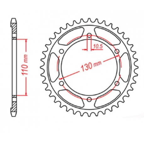 MTX PARTS ZĘBATKA TYLNA 241 39 YAMAHA XJR 1300 '04-'06, MT-01 '05-'11 (JTR479.39) (ŁAŃC. 530)