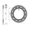 SUNSTAR ZĘBATKA TYLNA 4366 42 DUCATI 944 ST2 '97-'03, 992 ST3 '04-'07 (JTR745.42) (ŁAŃC.525) (436642JT)