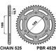 PBR ZĘBATKA TYLNA 4529 48 C45 TRIUMPH 675 DAYTONA/ STREET TRIPLE '06-'20, BONNEVILLE/SPEEDMASTER/THRUXTON 1200 (JTR2014.48) (ŁAŃ