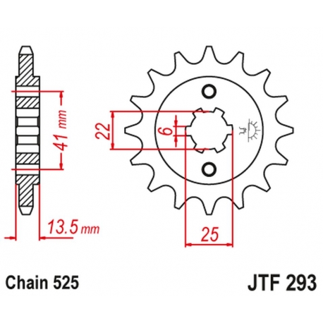 JT ZĘBATKA PRZEDNIA 293 14 HONDA XL 600V '87-'88 (PD06) (29314JT) (ŁAŃC. 525) (-1)