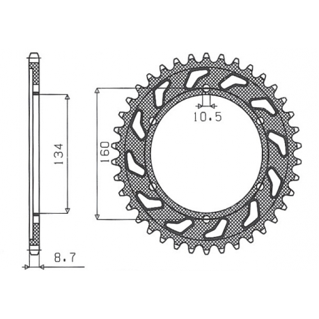 SUNSTAR ZĘBATKA TYLNA 4399 43 HONDA CBR 900RR '00-'03 (929,954) (JTR1306.43) (ŁAŃC. 530) (439943JT)