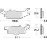 TRW LUCAS KLOCKI HAMULCOWE KH445 SINTER OFFROAD YAMAHA GRIZZLY YFM 550 09-20, GRIZZLY YFM 700 07-20, TYŁ