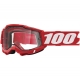 100 PROCENT GOGLE MODEL ACCURI 2 ENDURO MOTO RED - DUAL CLEAR LENS - KOLOR CZERWONY/BIAŁY SZYBKA PRZEŹROCZYSTA PODWÓJNA