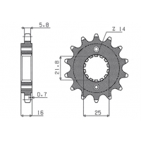 SUNSTAR ZĘBATKA PRZEDNIA 2075 15 DUCATI MONSTER 797 '17-18, SCRAMBLER 800 '17-18, SUPERSPORT 939 '17-18 (JTF736.15) (ŁAŃC. 520) 