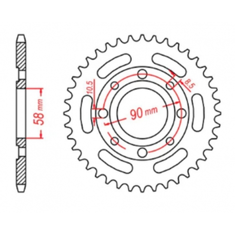 MTX PARTS ZĘBATKA TYLNA 279 33 HONDA CB 250 TWO FIFTY, NIGHTHAWK '92-'02, CMX 250 REBEL (JTR279.33) (ŁAŃC. 520)