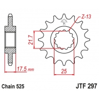 JT ZĘBATKA PRZEDNIA 2041 16 HONDA CB 500 '94-'03, CBF 500 '04-'08 (204116JT) (ŁAŃC. 525) (+1)