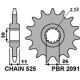 PBR ZĘBATKA PRZEDNIA 2091 17 18NC YAMAHA FZ8 '10-'15, MT 09 '14-'17, MT 07 '14-'17, TDM 900 '02-'13 (JTF1591.17) (ŁAŃC. 525)