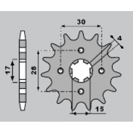 CHT ZĘBATKA PRZEDNIA 255 14 HONDA MTX 80R '83-'85