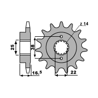 PBR ZĘBATKA PRZEDNIA 2205 15 18NC DUCATI 1000 MONSTER S2R 06-08 (JTF741.15) (ŁAŃC. 525)