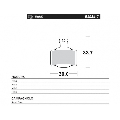 MOTO-MASTER BIKE PRO KLOCKI HAMULCOWE ROWEROWE ORGANICZNE PASUJE DO MAGURA MT 2, MT 4, MT 6, MT 8, CAMPAGNOLO ROAD DISC