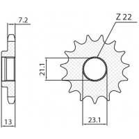 SUNSTAR ZĘBATKA PRZEDNIA 2149 15 YAMAHA 250 TRICKER '06-'08, YBR 250 '08-'11 (JTF1594.15) (ŁAŃC. 428) (214915JT)