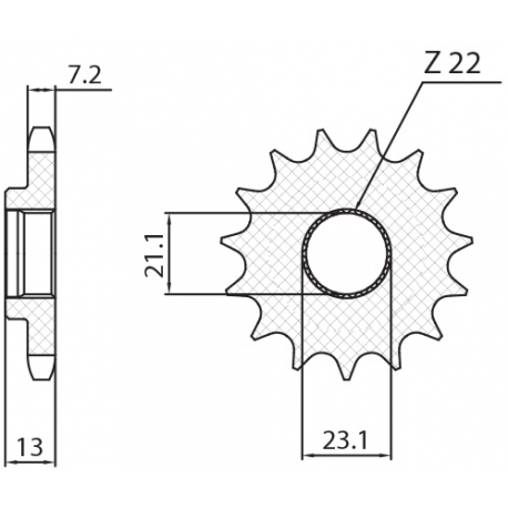 SUNSTAR ZĘBATKA PRZEDNIA 2149 15 YAMAHA 250 TRICKER '06-'08, YBR 250 '08-'11 (JTF1594.15) (ŁAŃC. 428) (214915JT)