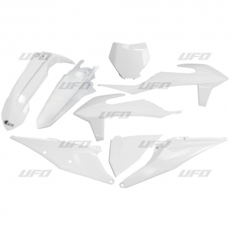 UFO KOMPLET PLASTIKÓW KTM SX 125/150/250 '19-'22, SXF (SX-F) 250/350/450 '19-'22 KOLOR BIAŁY 2020 (KT522E042)