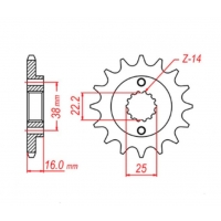 MTX PARTS ZĘBATKA PRZEDNIA 490 15 DUCATI MONSTER 600/750/900 (JTF736.15) (ŁAŃC. 520)