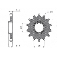 SUNSTAR ZĘBATKA PRZEDNIA 1248 14 KTM SX/EXC '91-'19 (JTF1901.14) (ŁAŃC. 520) (124814JT)