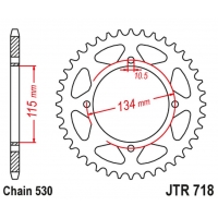 JT ZĘBATKA TYLNA 711 48 CAGIVA ELEFANT 650/750 '85-89', DUCATI 650/750 INDIANA CUSTOM '87-90' (71148JT) (ŁAŃC.530)