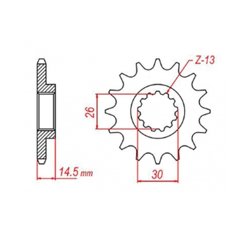 MTX PARTS ZĘBATKA PRZEDNIA 340 13 HONDA CR 125 '87-'03 (JTF326.13) (ŁAŃC. 520)