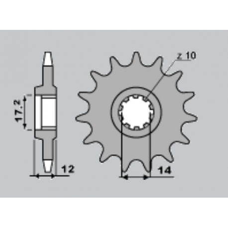 CHT ZĘBATKA PRZEDNIA 553 14 GILERA 50 91-96 (599-14) (ŁAŃC.415)