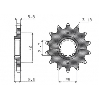 SUNSTAR ZĘBATKA PRZEDNIA 2273 14 KAWASAKI EX250/300 NINJA '08-'16 (JTF1539.14) (JTF516.14) (ŁAŃC. 520) 52314 (227314JT)