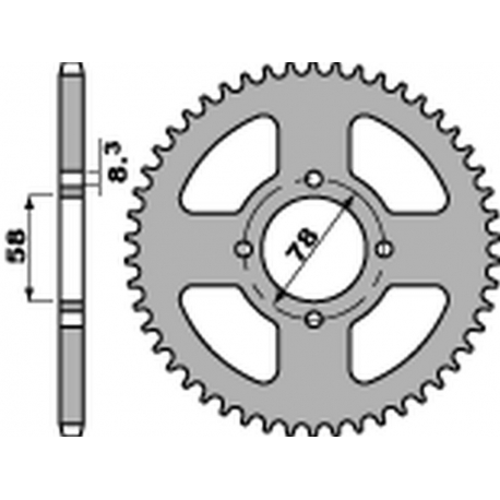 PBR ZĘBATKA TYLNA 810 38 F SUZUKI GN 125 '92-'00 (JTR810.38) (ŁAŃC. 428) (STD.-3)