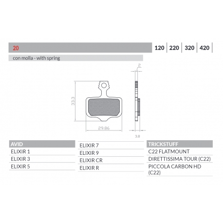 BRENTA BIKE KLOCKI HAMULCOWE ROWEROWE E-BIKE MTB / SZOSA / ELEKTRYK PASUJE DO AVID ELIXIR 9 / 7 / 5 / 3 / 1 / CR / R, SRAM XX, X