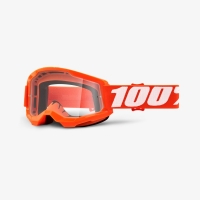 100 PROCENT GOGLE MODEL STRATA 2 ORANGE - CLEAR LENS - KOLOR POMARAŃCZOWY/BIAŁY SZYBKA PRZEŹROCZYSTA STARY KOD 50421-101-05